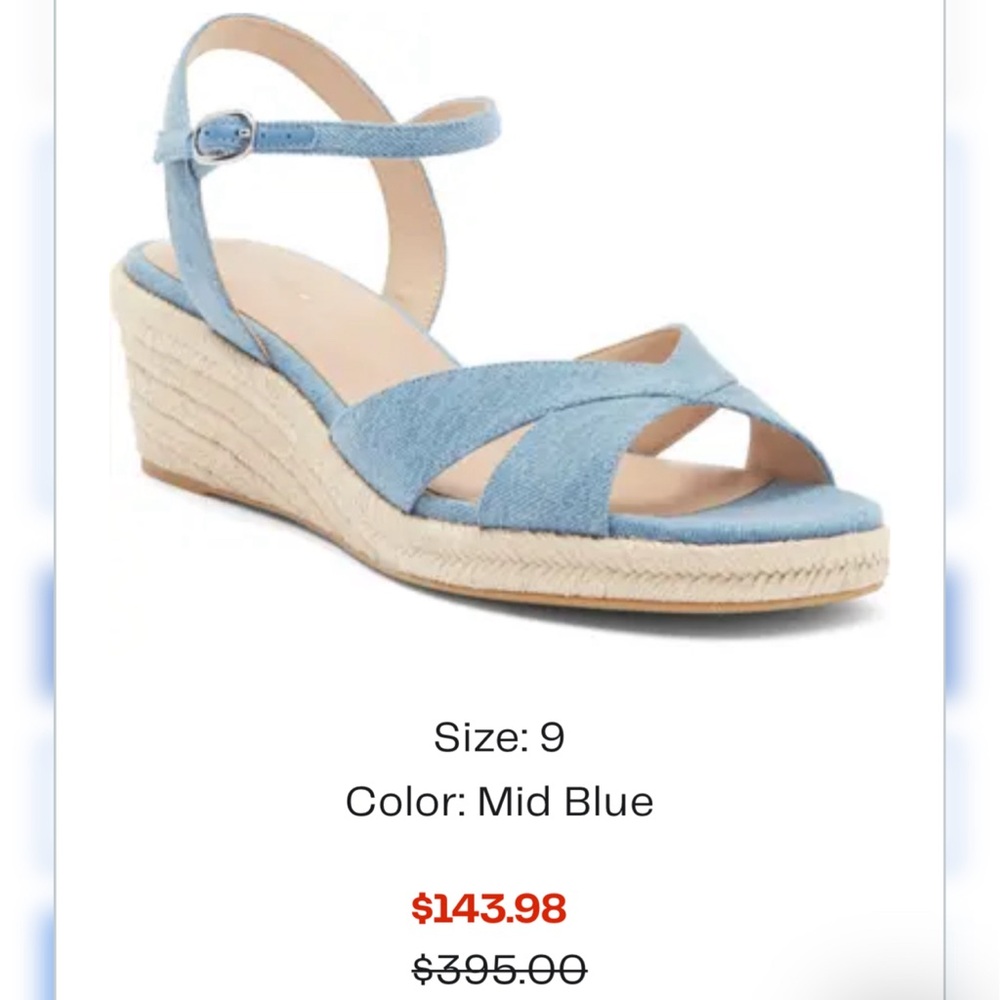 Stuart Weitzman Denim Blue Espadrille Wedges - Picture 10 of 10